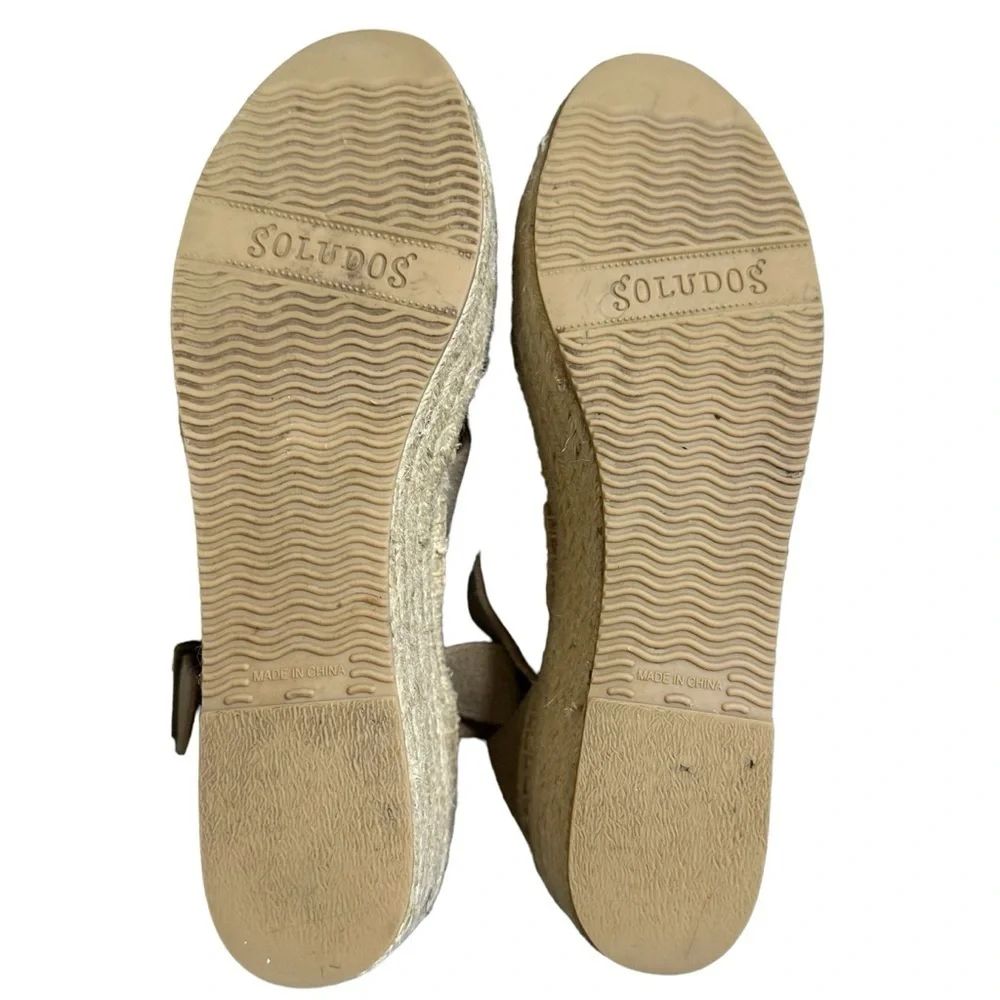 Soludos Platform Espadrille Wedge Sandals Suede Ankle Strap Size 7.5 Blush - Picture 11 of 15